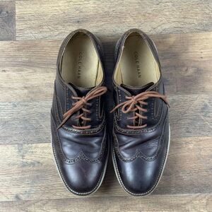 Cole Haan C23427 Original Grand Wingtip Oxford Shoes Dark Brown Men Size US 10.5